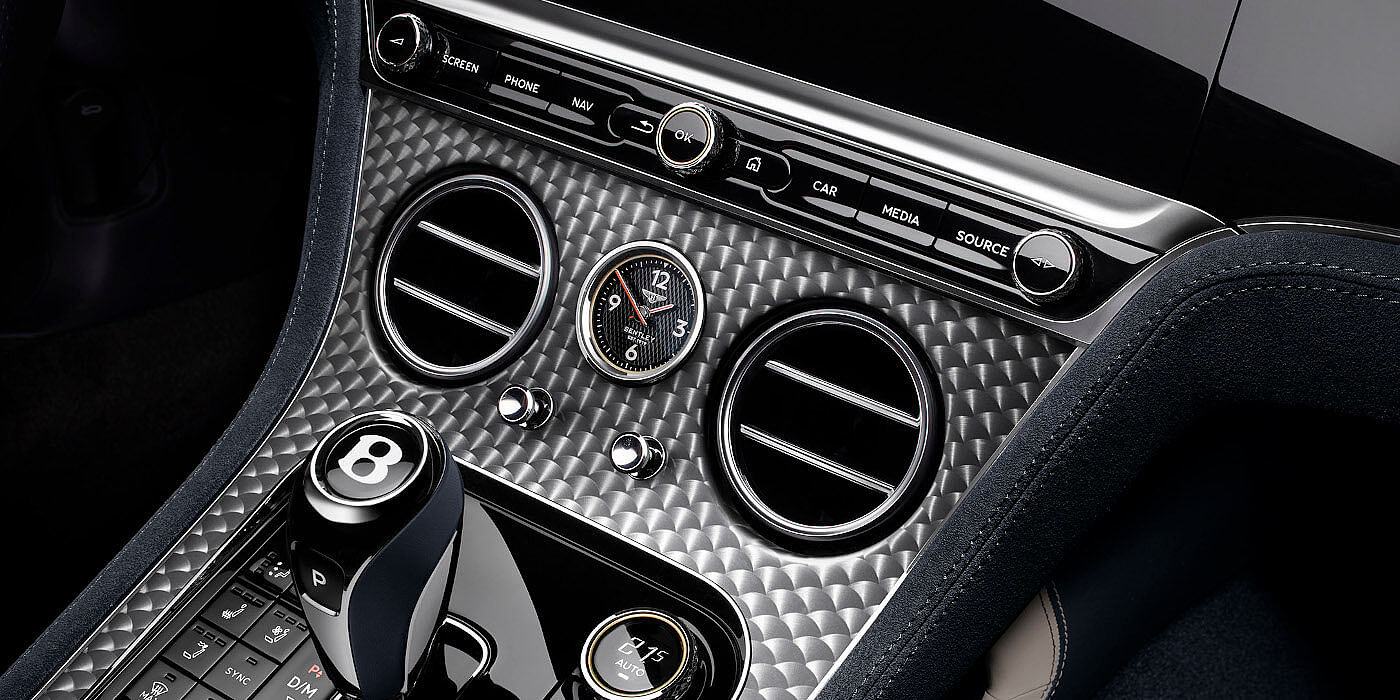Bentley Padova Bentley Continental GTC Speed convertible front interior engine spin veneer detail