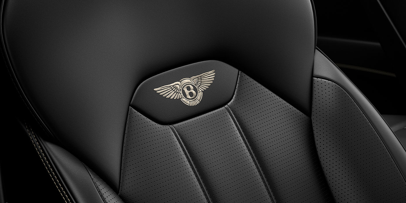 Bentley Padova Bentley Bentayga SUV seat detail in Beluga black hide
