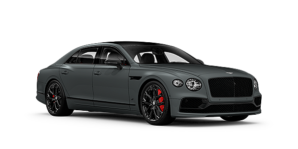 Bentley Padova Bentley Flying Spur S front side angled view in Cambrian Grey coloured exterior. 