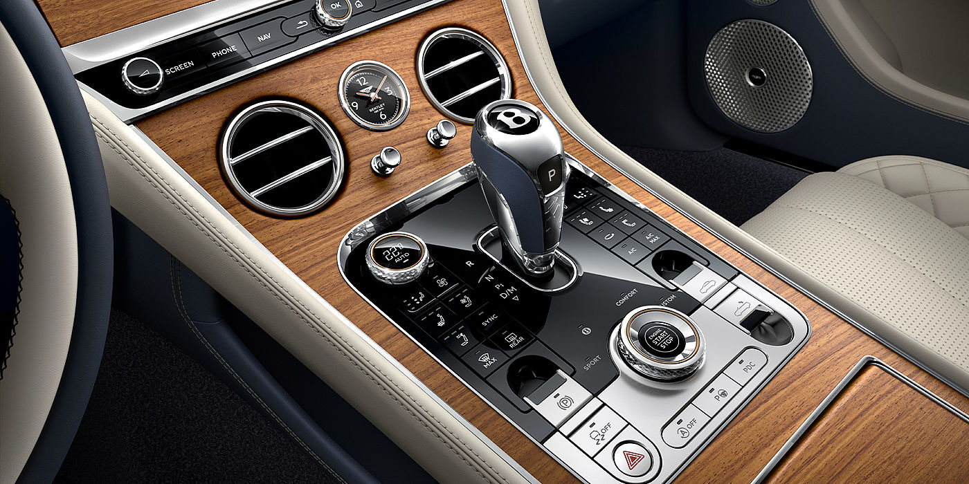 Bentley Padova Bentley Continental GTC Azure convertible front interior console detail
